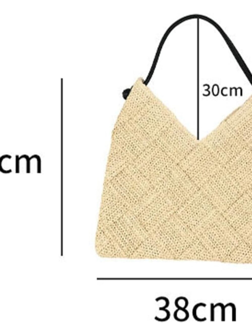 Woven Hobo Bag for Women Straw Beach Tote Handbag Stylish Shoulder Bag Large Cap - Picture 9 of 9